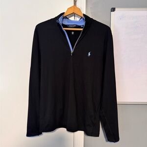 Ralph Lauren Black and Blue quarter zip Golf Shirt